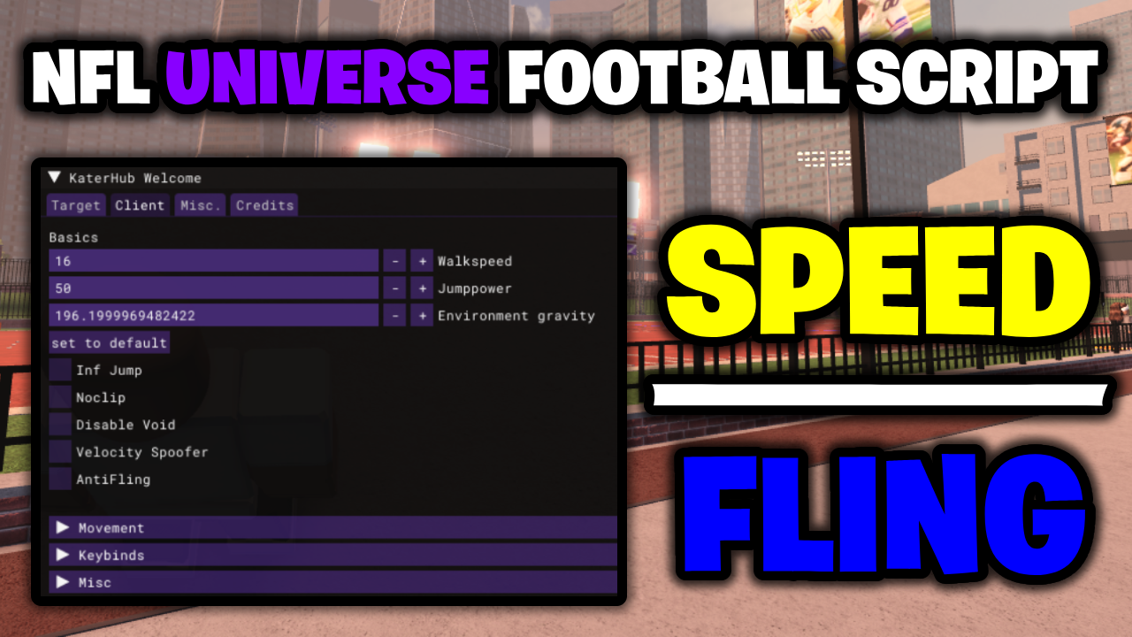 [NO KEY🏈] NFL Universe Football Script – *Speed & More* ROBLOX [Works On Mobile & PC]