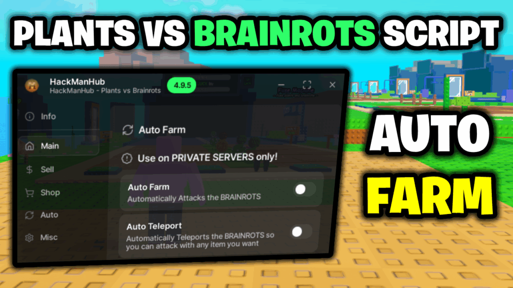 [BEST⭐] Plants Vs Brainrots Script – *Auto Farm & Auto Sell* ROBLOX