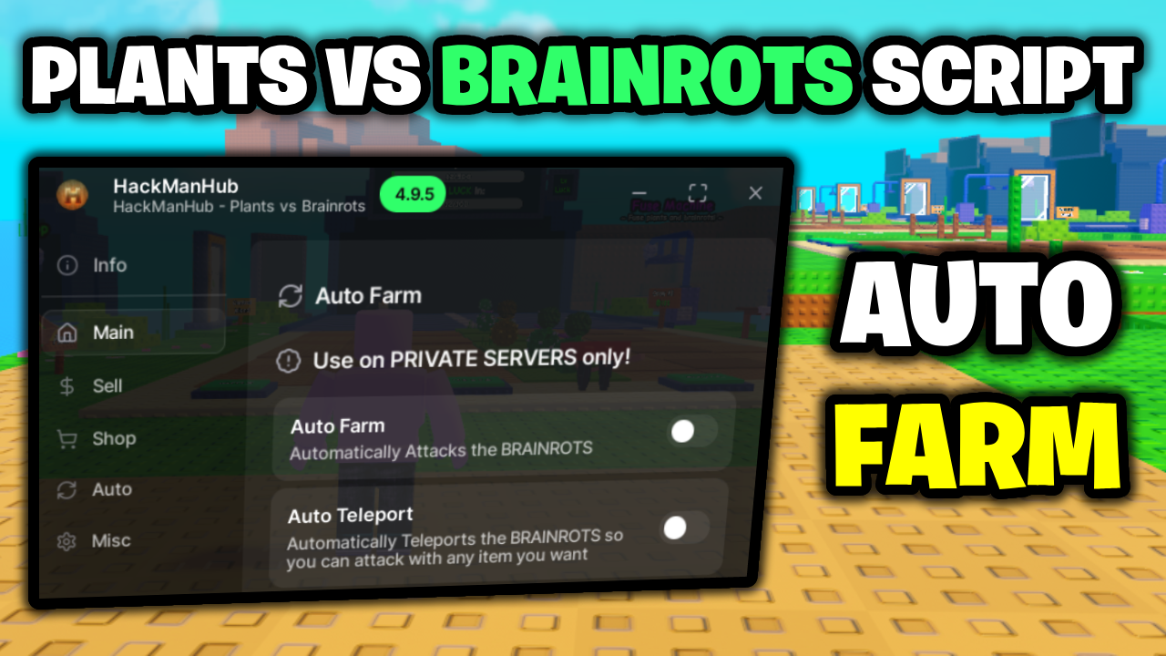 [BEST⭐] Plants Vs Brainrots Script – *Auto Farm & Auto Sell* ROBLOX