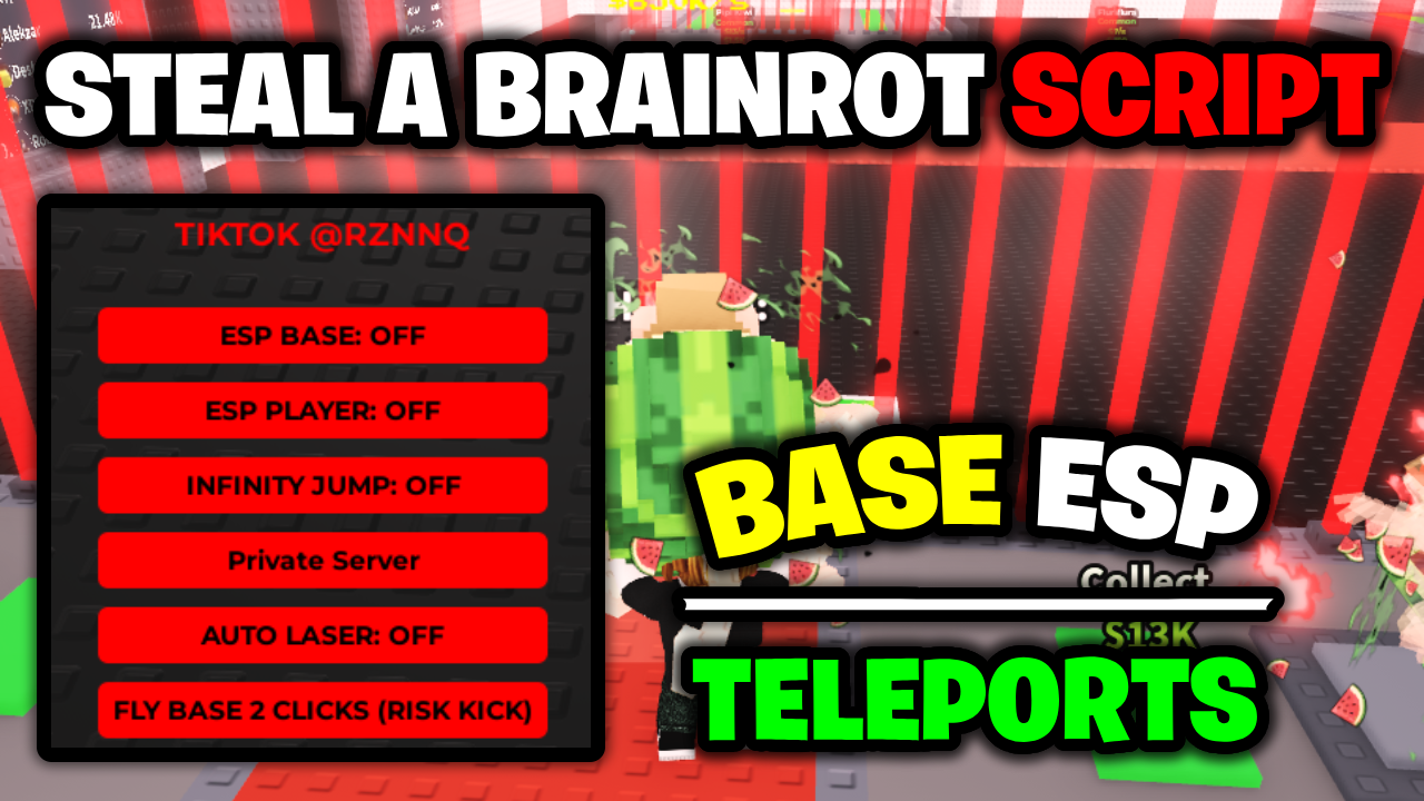 [BEST💸] Steal A Brainrot Script – *Base ESP, Teleports & More* ROBLOX