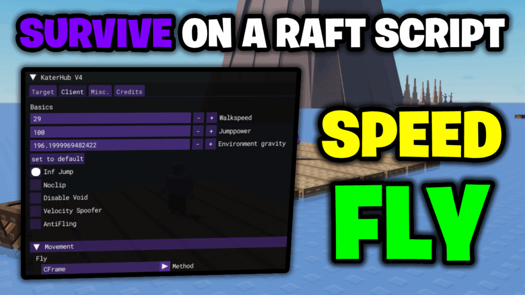 [⭐BEST] Survive On A Raft Script – *Speed, Fly & More* ROBLOX (NO KEY!)
