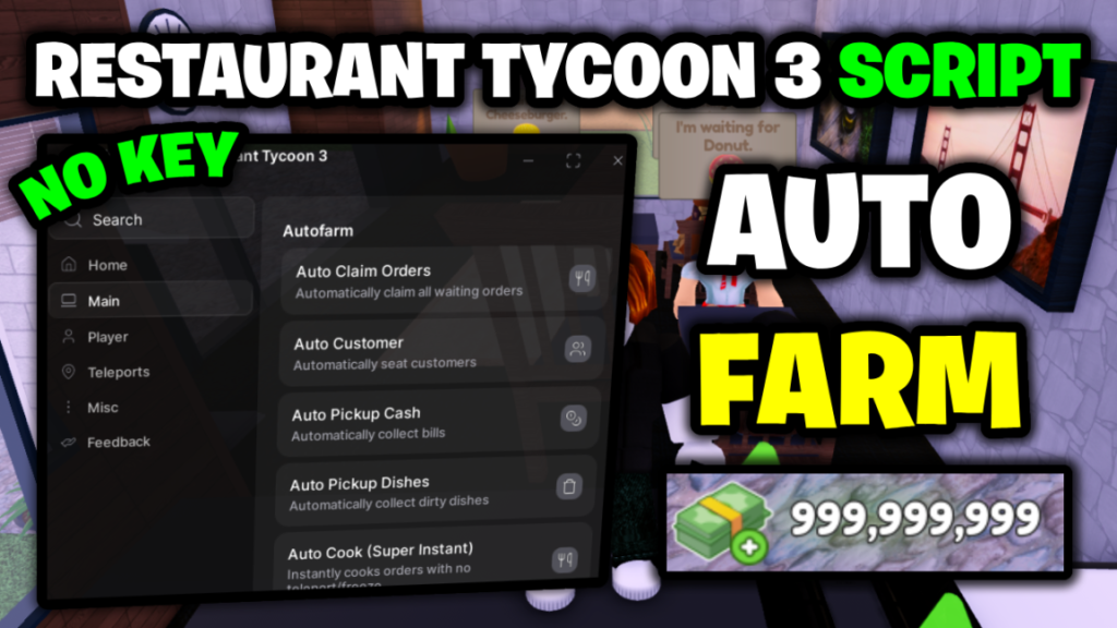 [🧑‍🍳BEST] Restaurant Tycoon 3 Script – *Auto Farm* ROBLOX (NO KEY!)